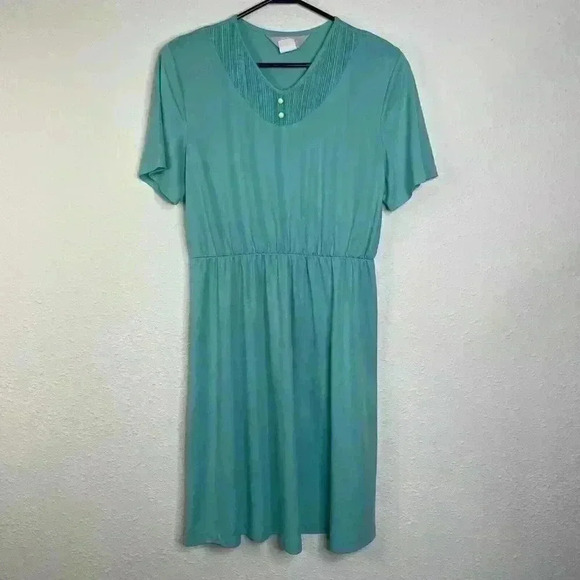 Vintage Blair Women’s Sheath Dress Spearmint Green Size 16P - Picture 1 of 7